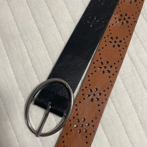 Black Floral Print Fashion Belt